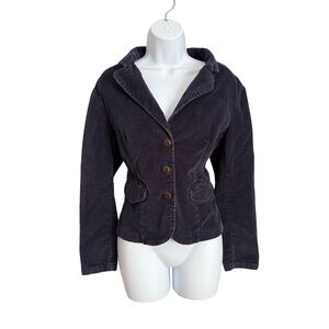 Y2K St. John's Bay Women's Navy Blue Corduroy Blazer Size Large Petite